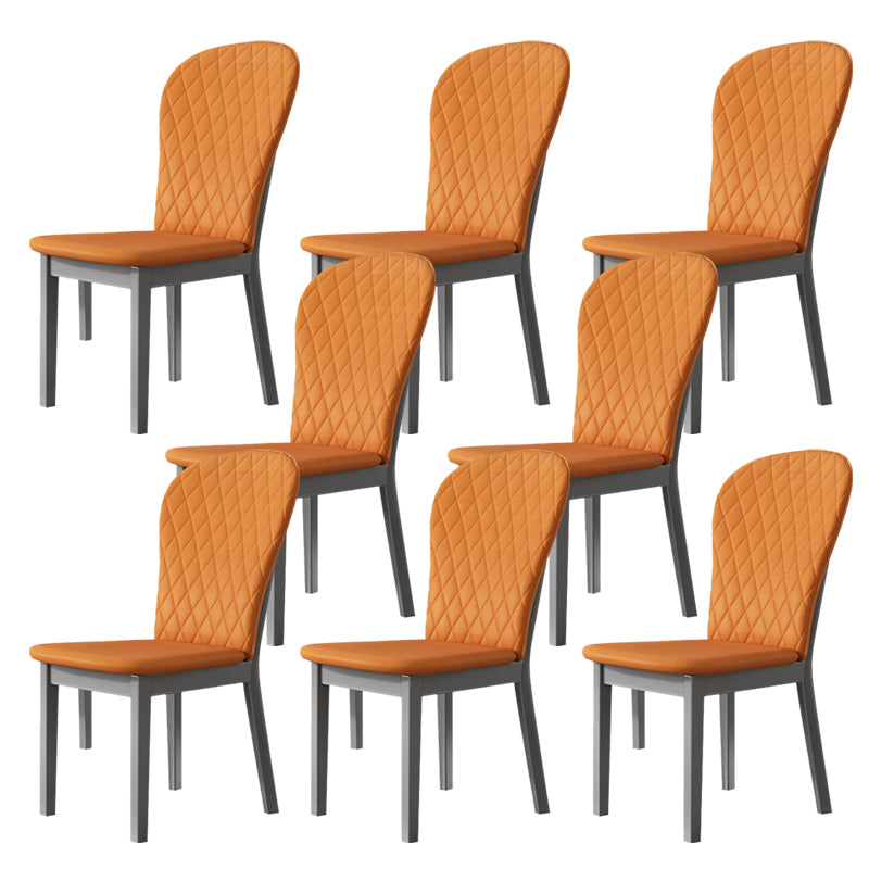 Wood Industrial Indoor-Outdoor Side Chair Parsons Armless Chair