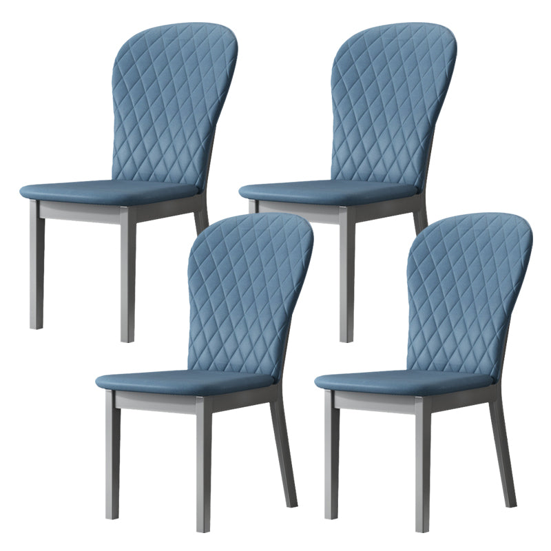 Wood Industrial Indoor-Outdoor Side Chair Parsons Armless Chair