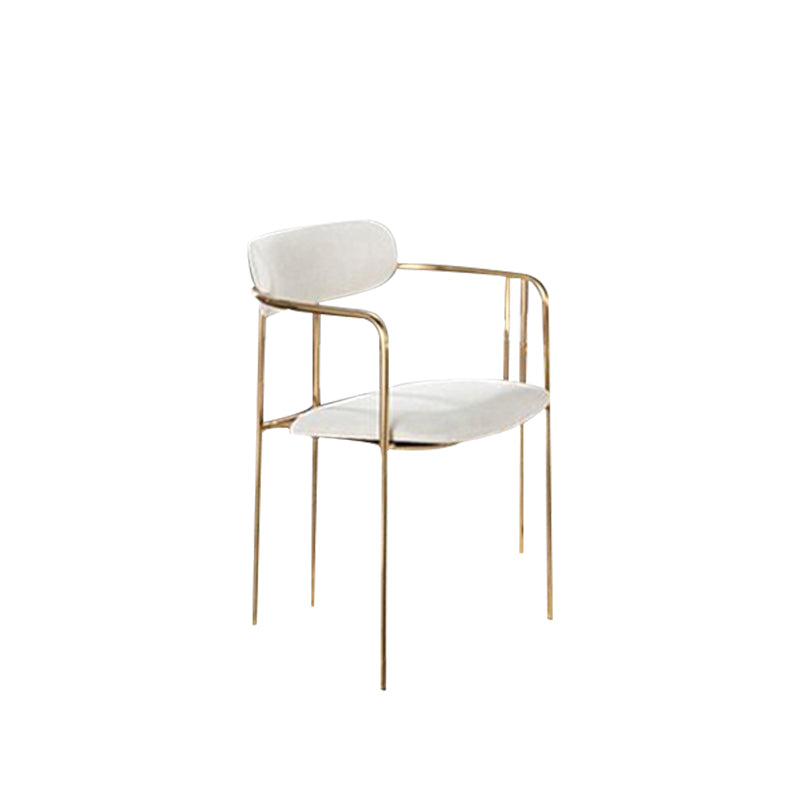 Glam Dining Arm Chair Velvet Dining Room Gold Legs Side Chair