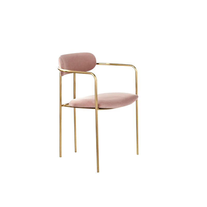 Glam Dining Arm Chair Velvet Dining Room Gold Legs Side Chair