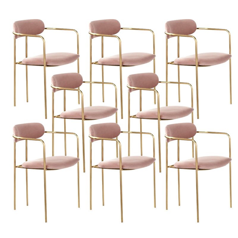 Glam Dining Arm Chair Velvet Dining Room Gold Legs Side Chair