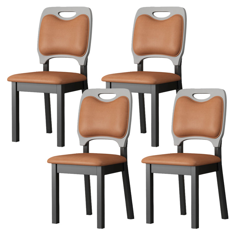 Wood Industrial Indoor-Outdoor Side Chair Open Back Dining Side Chair