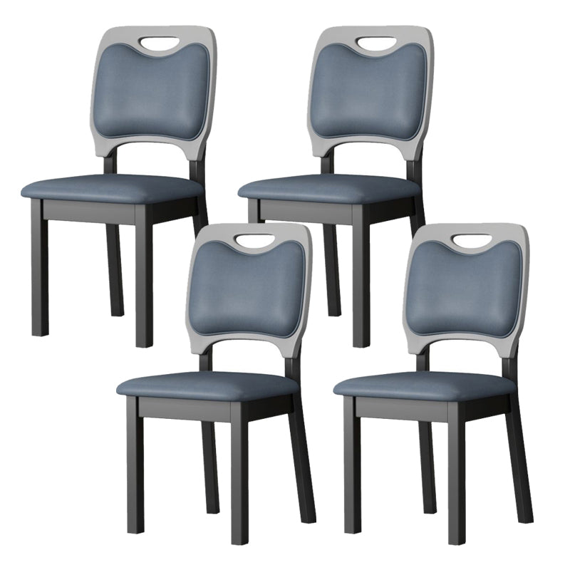 Wood Industrial Indoor-Outdoor Side Chair Open Back Dining Side Chair