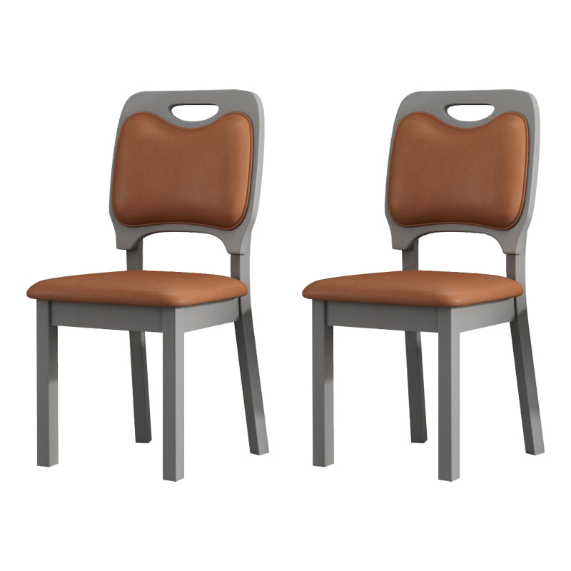 Wood Industrial Indoor-Outdoor Side Chair Open Back Dining Side Chair