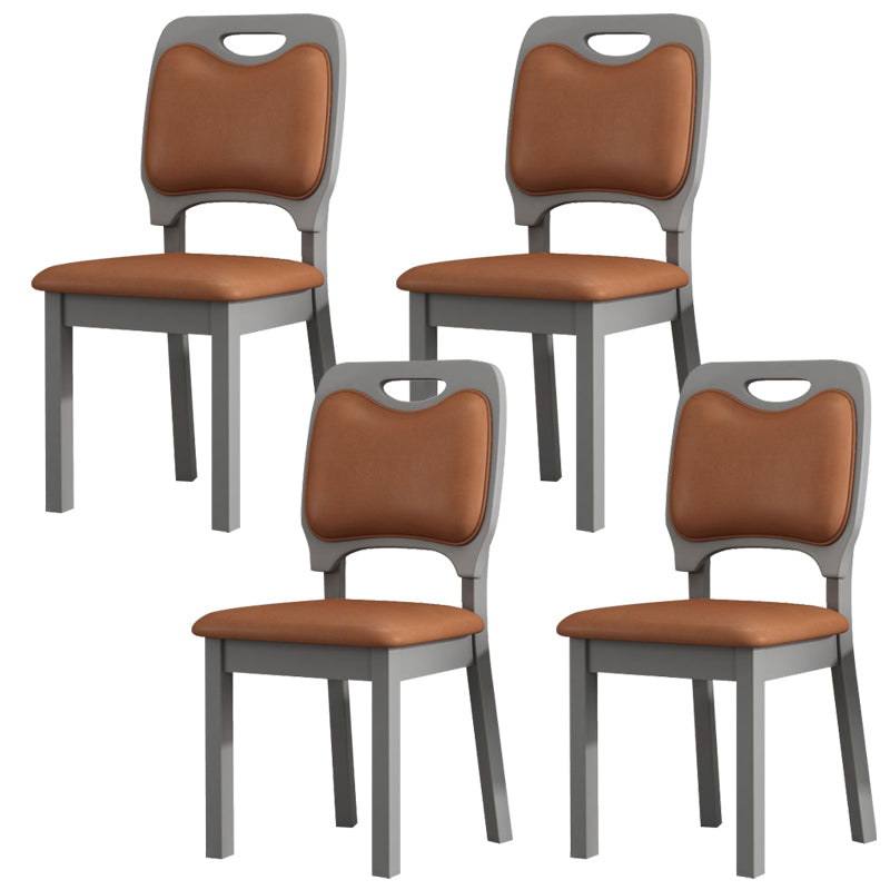 Wood Industrial Indoor-Outdoor Side Chair Open Back Dining Side Chair