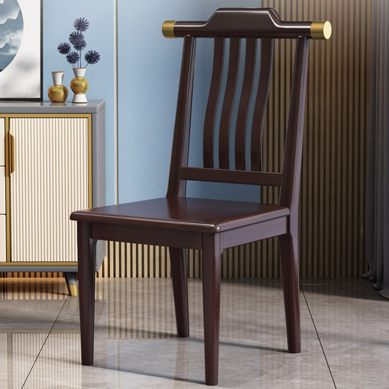 Wood Modern Patio Side Chair Slat Back Side Chair for Home Use