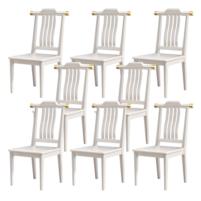 Wood Modern Patio Side Chair Slat Back Side Chair for Home Use