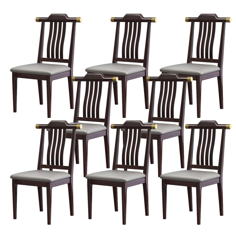 Wood Modern Patio Side Chair Slat Back Side Chair for Home Use