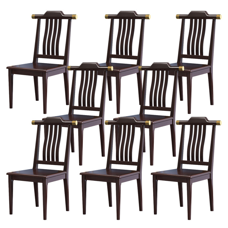 Wood Modern Patio Side Chair Slat Back Side Chair for Home Use