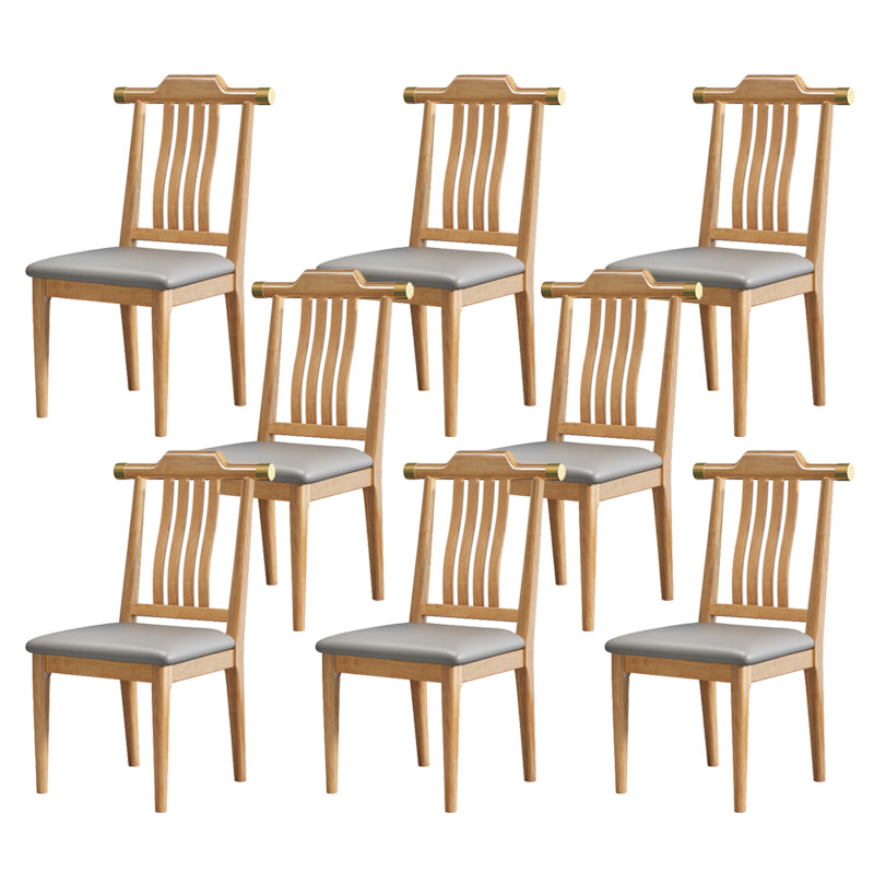 Wood Modern Patio Side Chair Slat Back Side Chair for Home Use