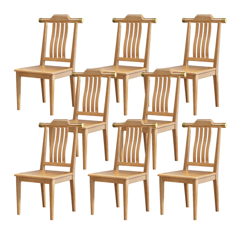 Wood Modern Patio Side Chair Slat Back Side Chair for Home Use