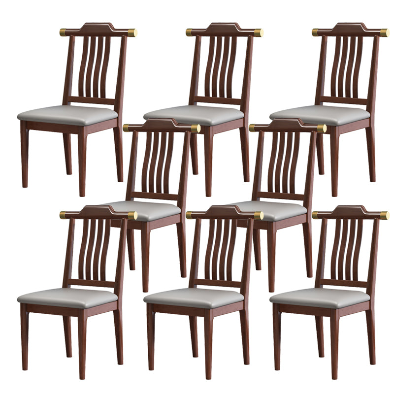 Wood Modern Patio Side Chair Slat Back Side Chair for Home Use