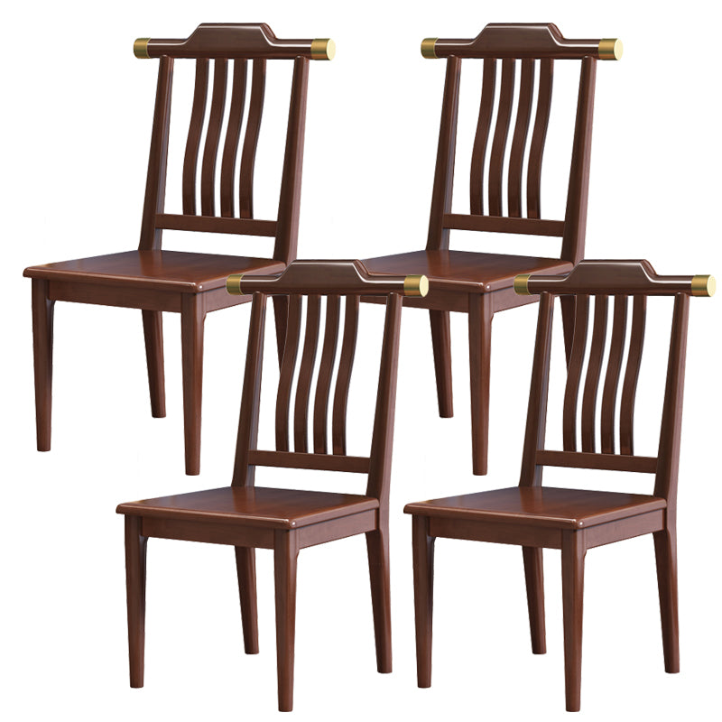 Wood Modern Patio Side Chair Slat Back Side Chair for Home Use