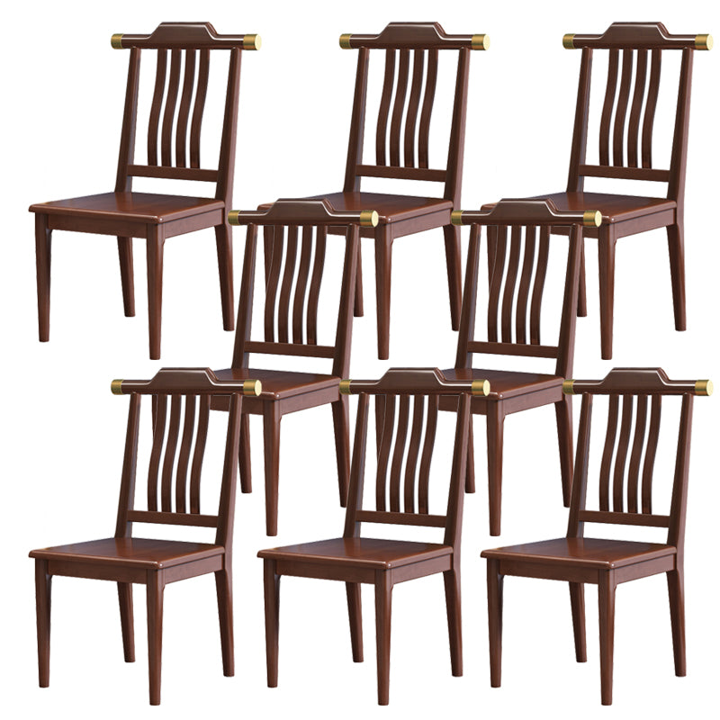 Wood Modern Patio Side Chair Slat Back Side Chair for Home Use