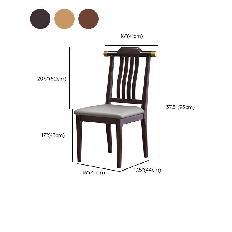 Wood Modern Patio Side Chair Slat Back Side Chair for Home Use