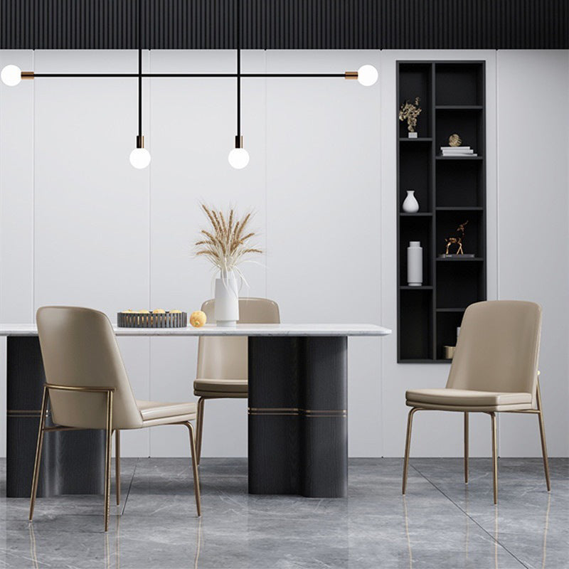 Upholstered Armless Dining Chairs Modern Indoor-Outdoor Chair