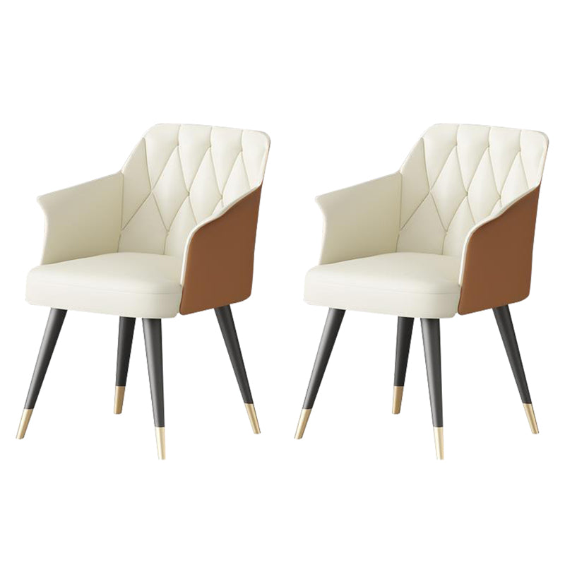 Modern Kitchen Dining Side Chair Faux Leather Upholstered Arm Chair
