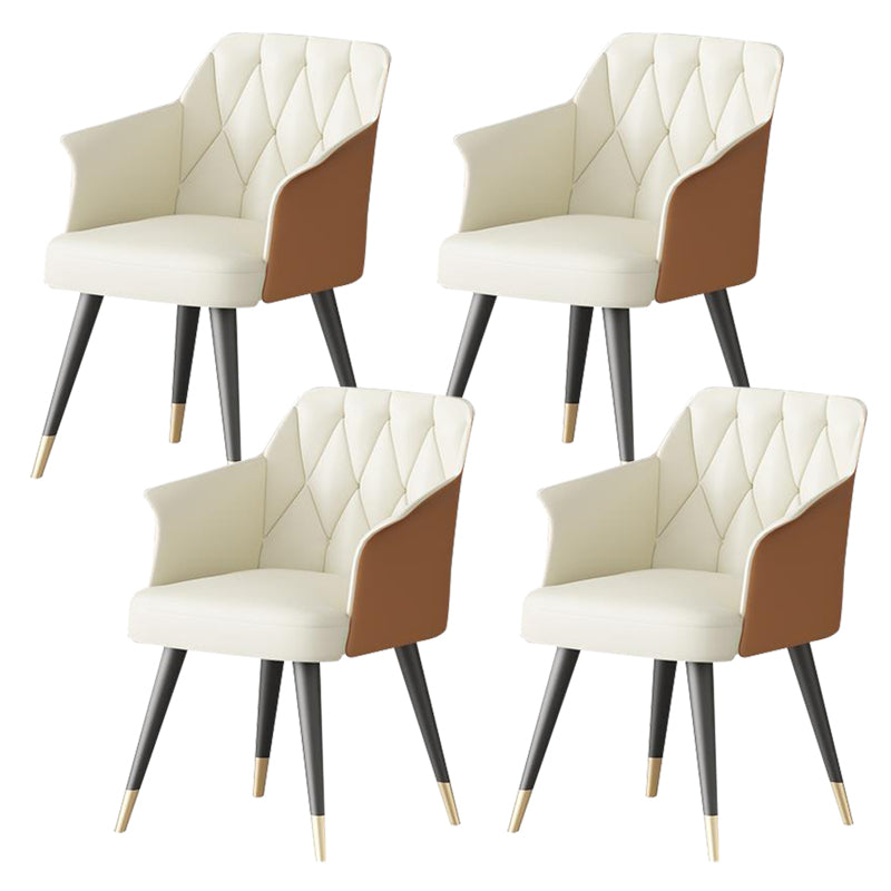 Modern Kitchen Dining Side Chair Faux Leather Upholstered Arm Chair