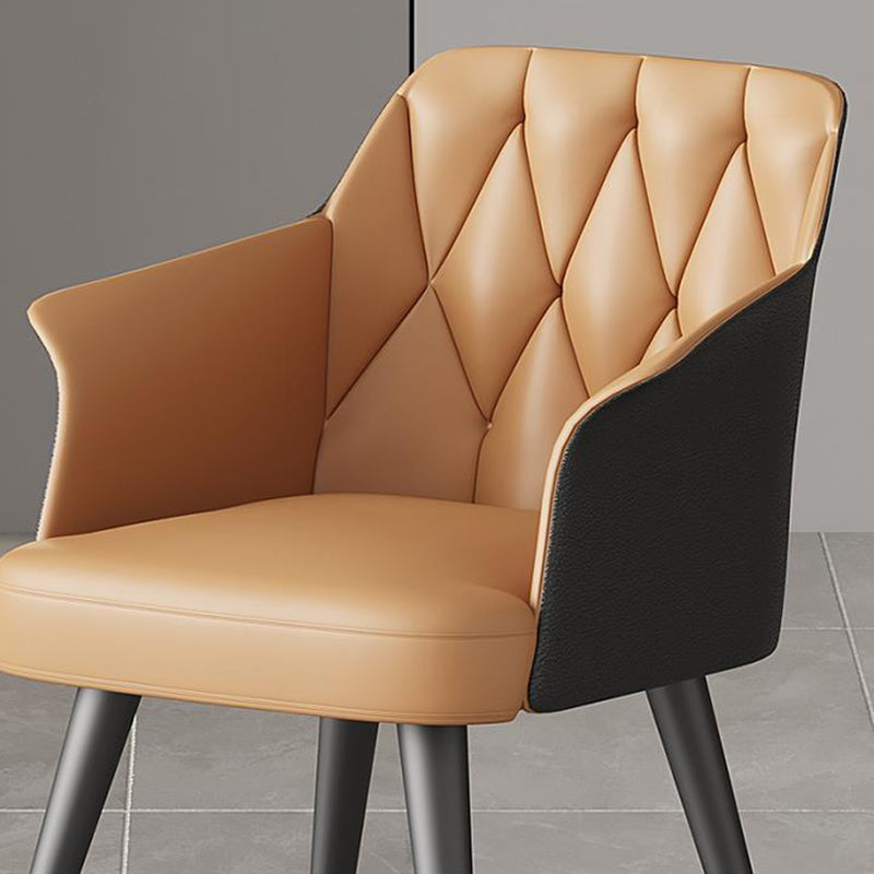 Modern Kitchen Dining Side Chair Faux Leather Upholstered Arm Chair