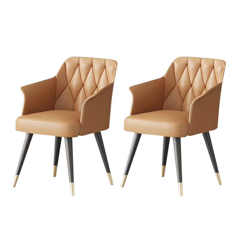 Modern Kitchen Dining Side Chair Faux Leather Upholstered Arm Chair