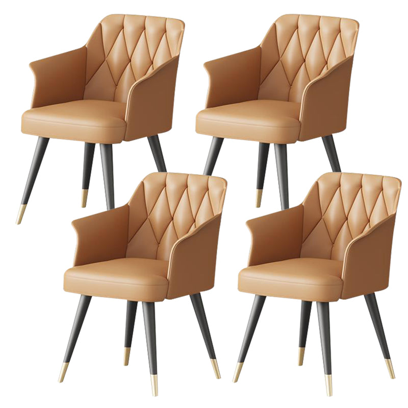 Modern Kitchen Dining Side Chair Faux Leather Upholstered Arm Chair