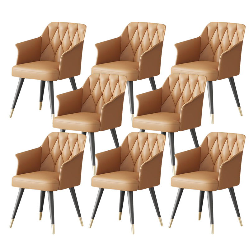 Modern Kitchen Dining Side Chair Faux Leather Upholstered Arm Chair