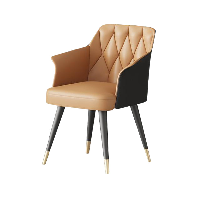 Modern Kitchen Dining Side Chair Faux Leather Upholstered Arm Chair