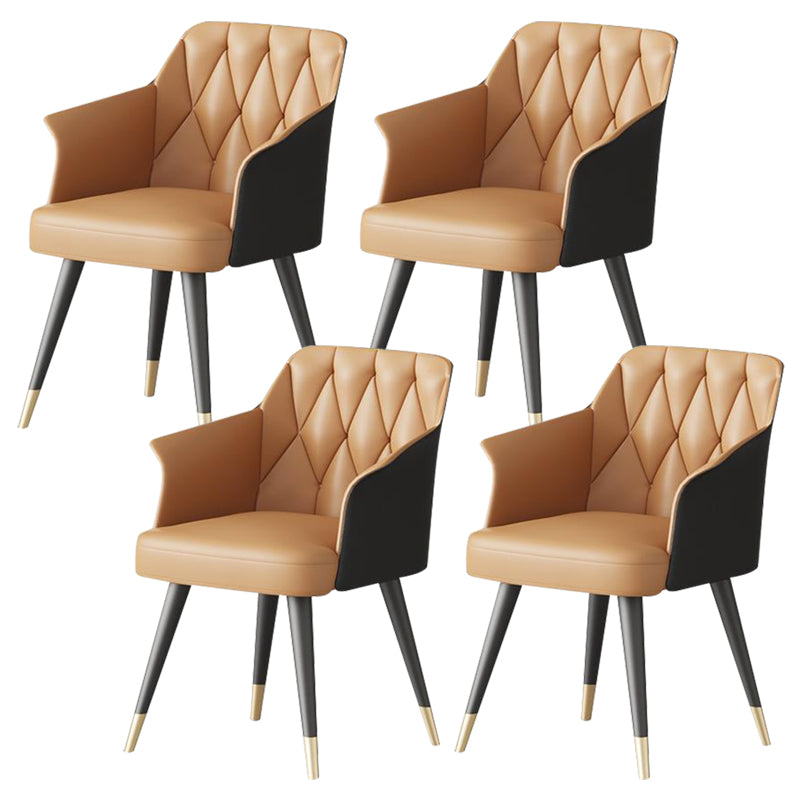 Modern Kitchen Dining Side Chair Faux Leather Upholstered Arm Chair