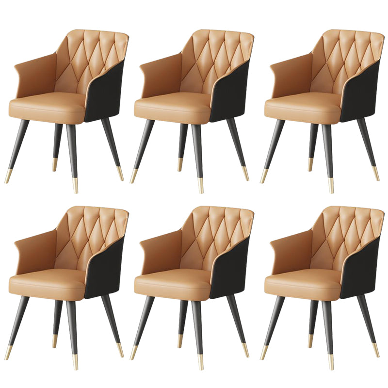 Modern Kitchen Dining Side Chair Faux Leather Upholstered Arm Chair