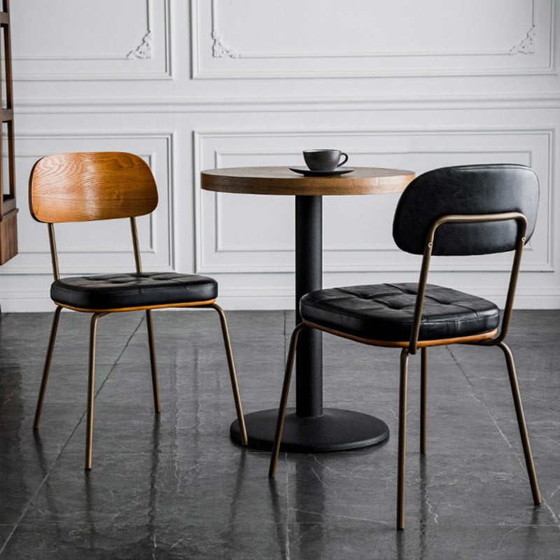 Upholstered Industrial Dining Chair Metal Dining Room Kitchen Chair