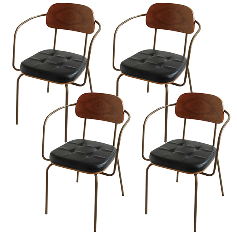 Upholstered Industrial Dining Chair Metal Dining Room Kitchen Chair