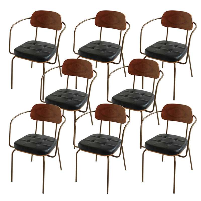 Upholstered Industrial Dining Chair Metal Dining Room Kitchen Chair