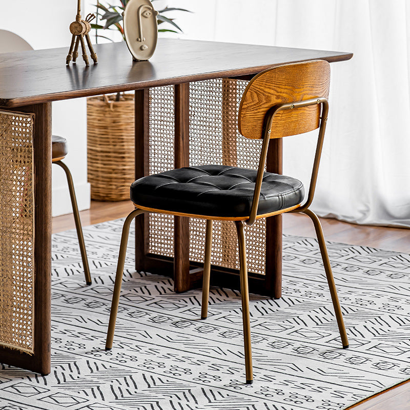 Upholstered Industrial Dining Chair Metal Dining Room Kitchen Chair