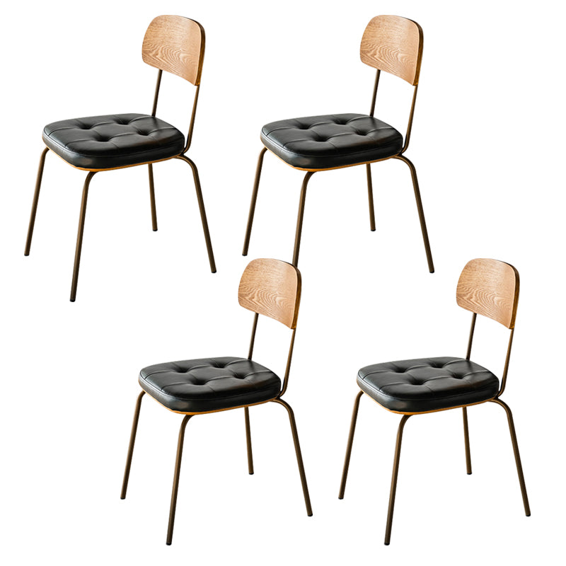 Upholstered Industrial Dining Chair Metal Dining Room Kitchen Chair