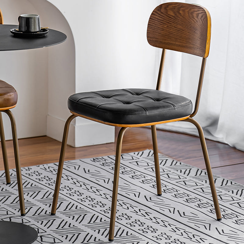 Upholstered Industrial Dining Chair Metal Dining Room Kitchen Chair