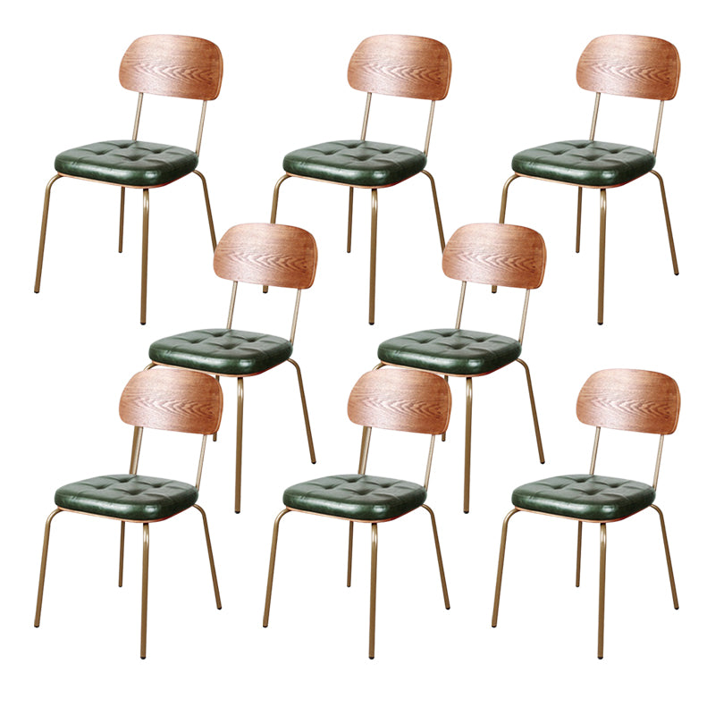 Upholstered Industrial Dining Chair Metal Dining Room Kitchen Chair