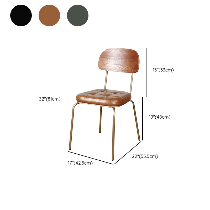 Upholstered Industrial Dining Chair Metal Dining Room Kitchen Chair