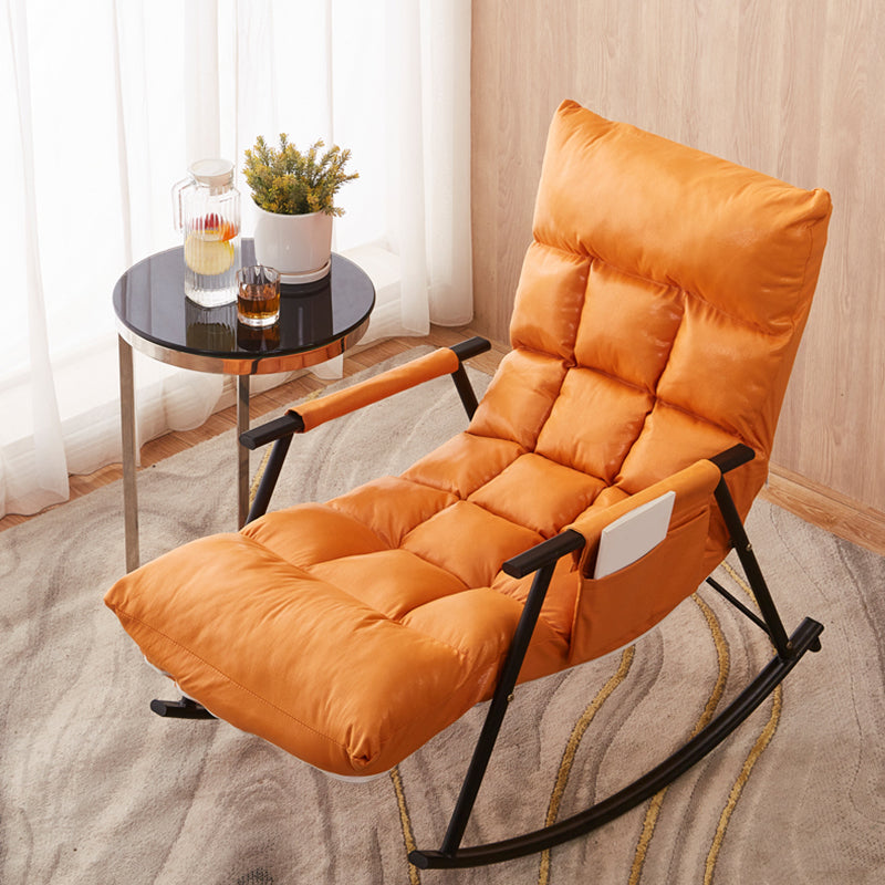 Tufted Cushions Rocker Chair Whole Colored Modern Fabric Rocker Chair in Living Room