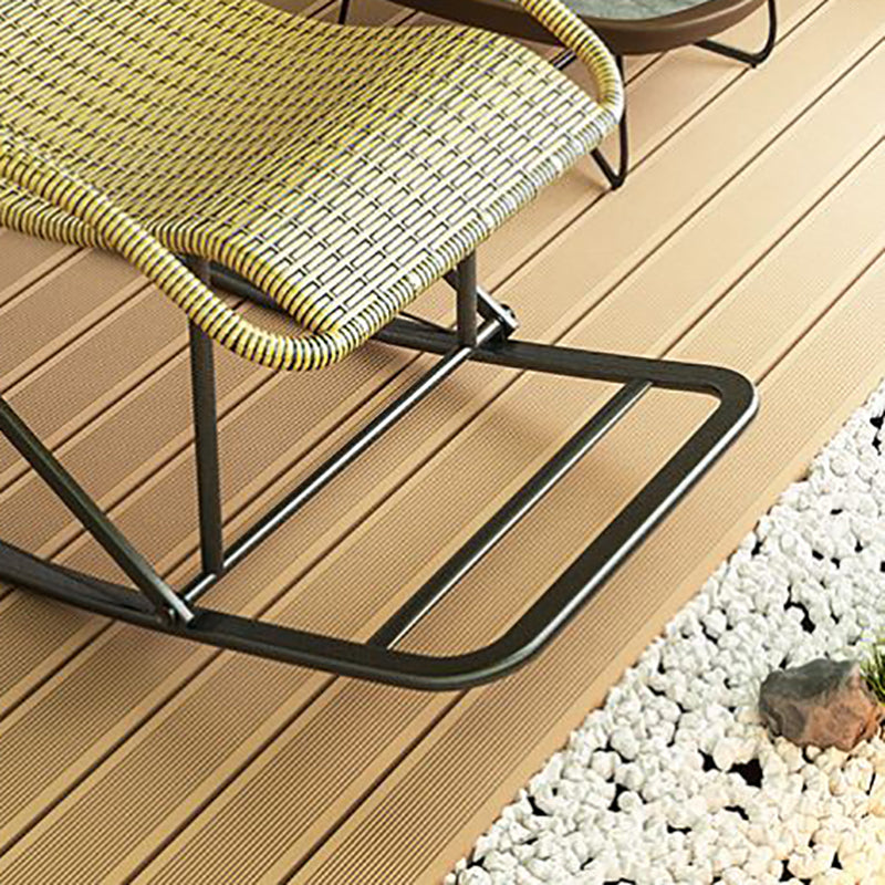 Modern Recliner Chair Color Block Rattan Rocker Chair with Dark Legs