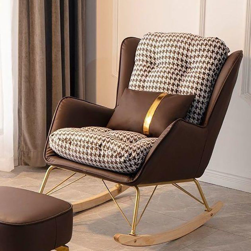 Modern Upholstered Rocker Chair Metal Frame Dirt Resistant Rocker Chair