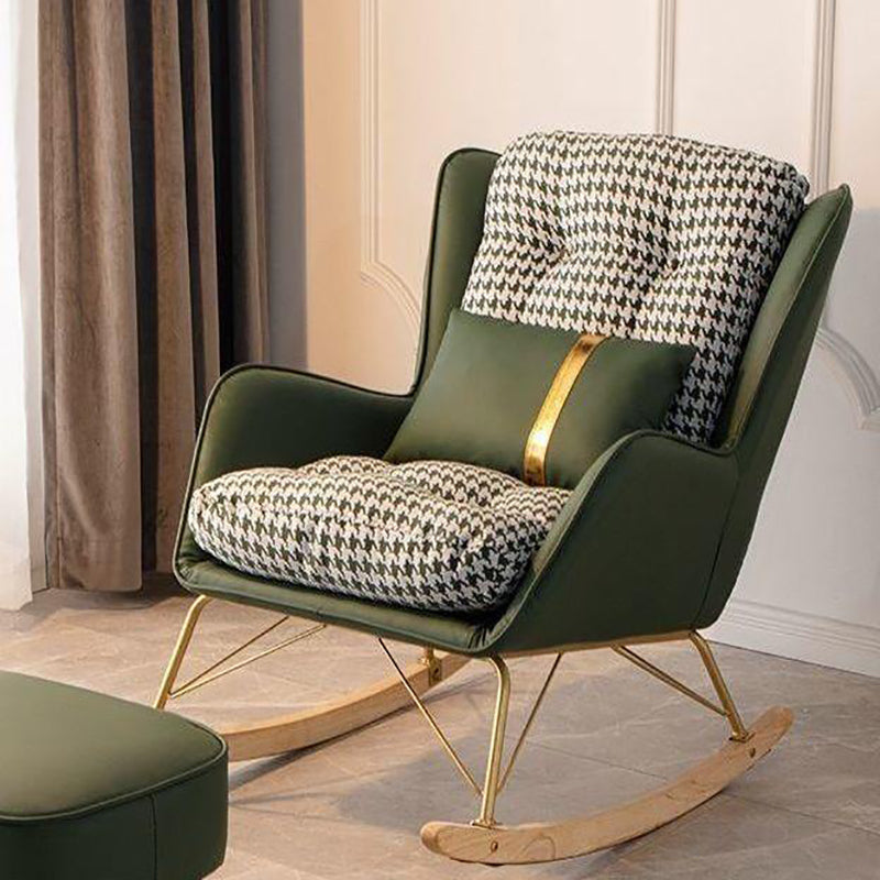 Modern Upholstered Rocker Chair Metal Frame Dirt Resistant Rocker Chair