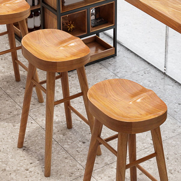 Brown 1/4 Pieces Pub Dining Set Solid Wood Table and Stool Set