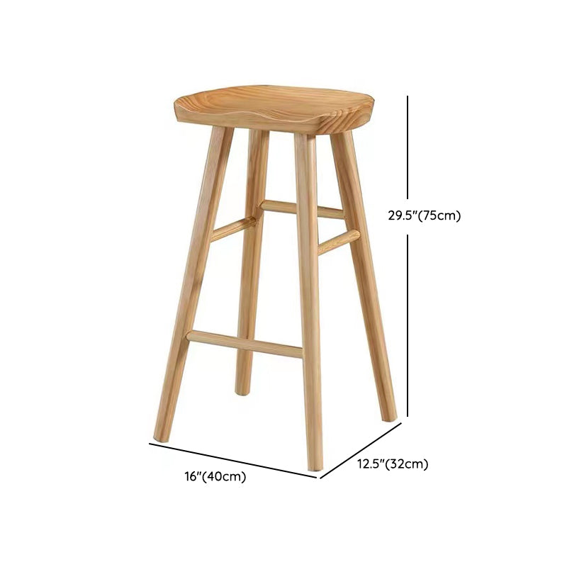 Brown 1/4 Pieces Pub Dining Set Solid Wood Table and Stool Set