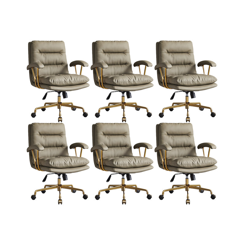 Modern Chair Adjustable Seat Height Padded Arms Desk Chair with Wheels