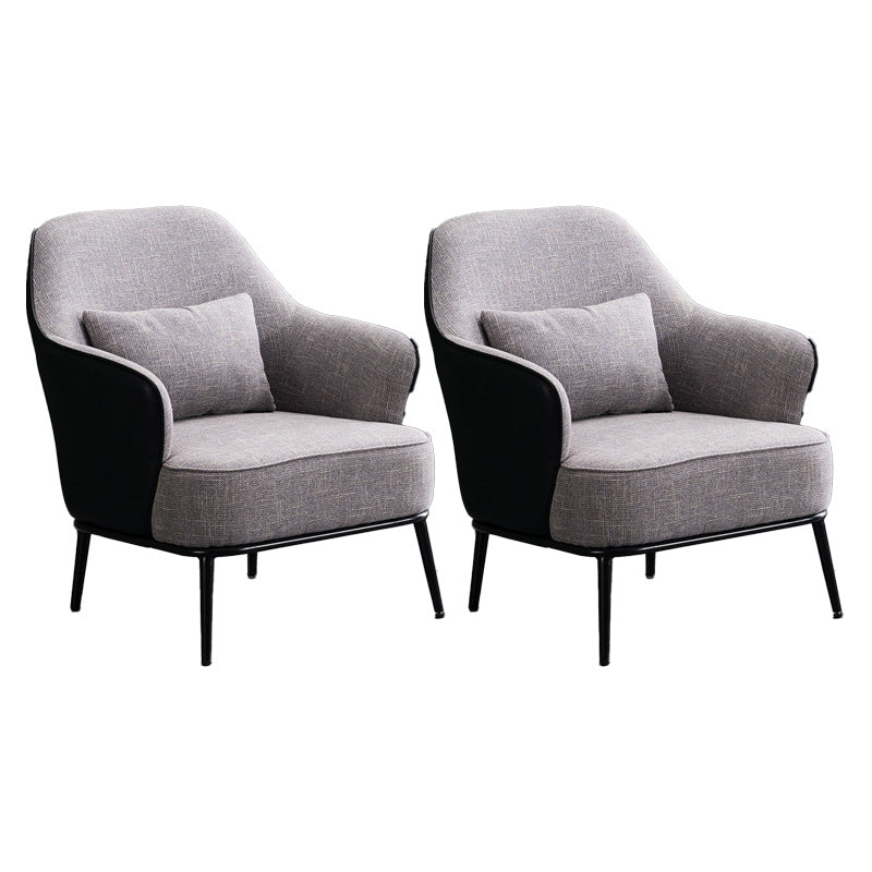 Modern Armchair Solid Color Pillow Back Basic Four Legs Chair
