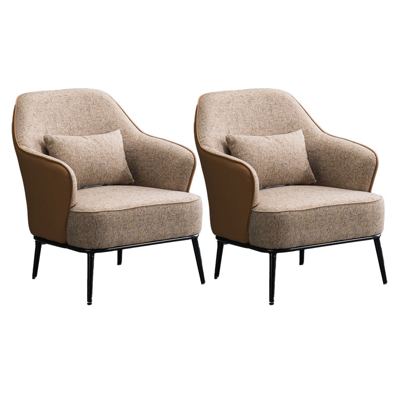 Modern Armchair Solid Color Pillow Back Basic Four Legs Chair