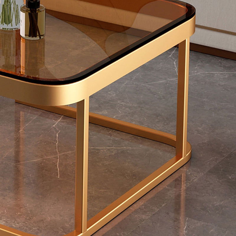 Glam Coffee Cocktail Table Square Glass / Slate Coffee Table with Drawer