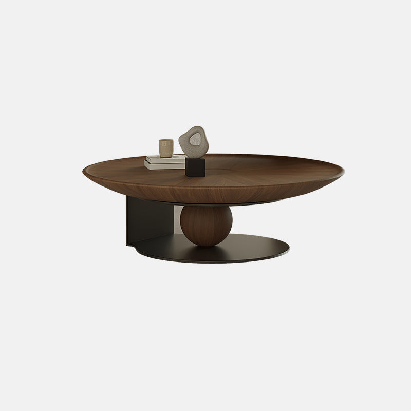 Modern Wood Coffee Table Round Nesting Coffee Table Set for Living Room