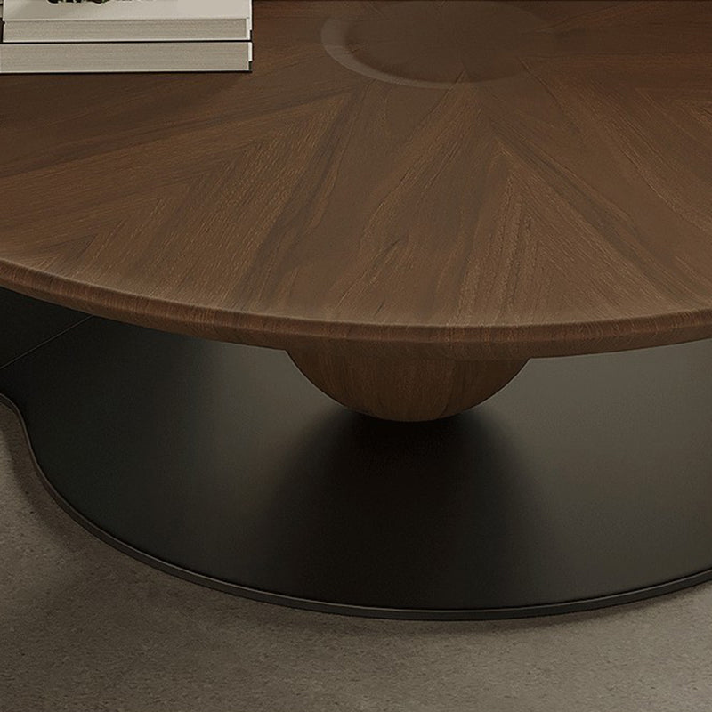 Modern Wood Coffee Table Round Nesting Coffee Table Set for Living Room