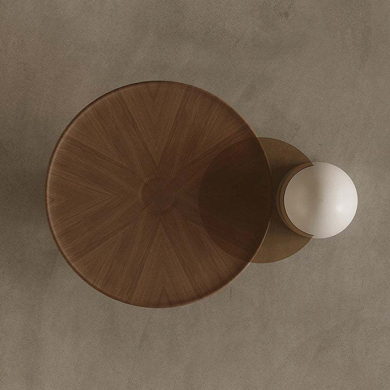 Modern Wood Coffee Table Round Nesting Coffee Table Set for Living Room